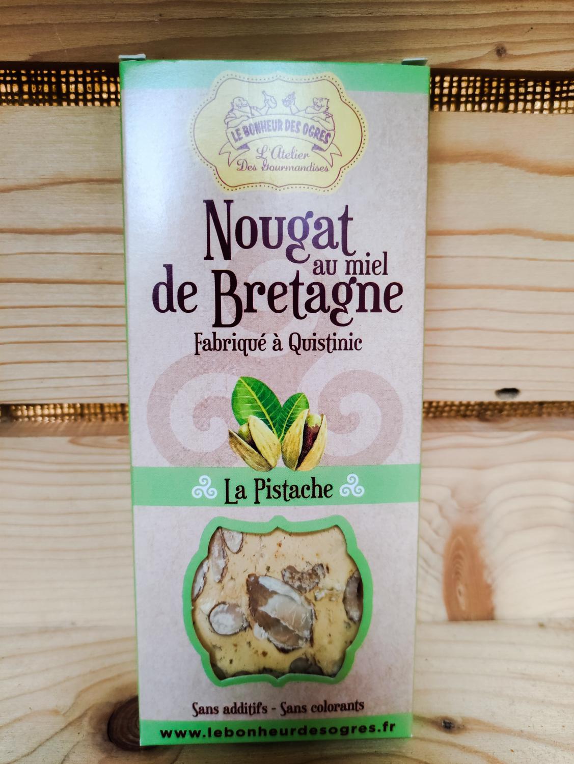 Nougat au miel de Bretagne - Pistache - 80g
