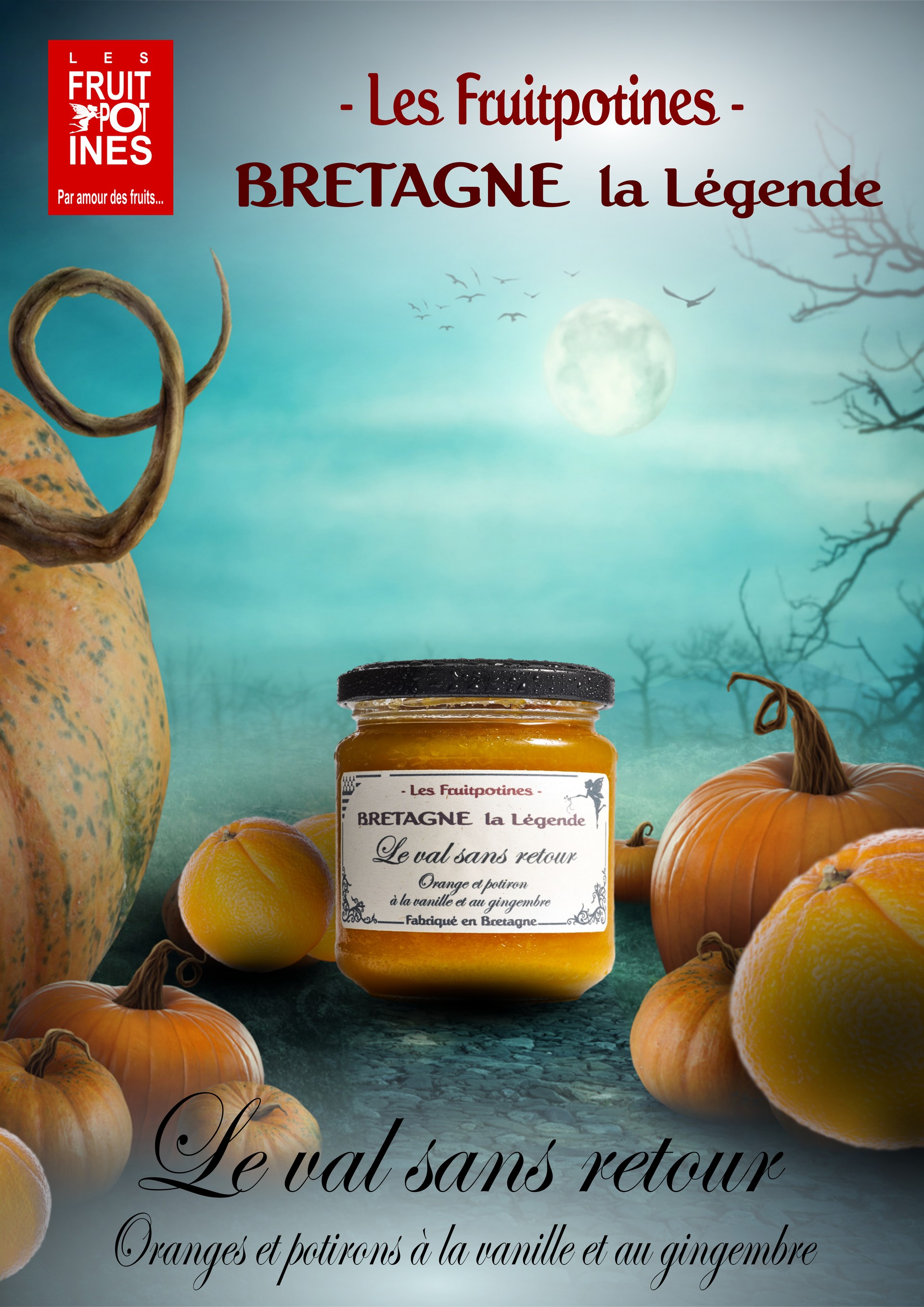 LES FRUITPOTINES - Le Val sans retour - Orange et Potiron &agrave; la vanille et au gingembre - 240g - 6.50 &euro; le pot